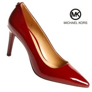 NWOT Michael Kors Dorothy Flex Red Patent Leather Classic Pointed Toe Pumps 10 M